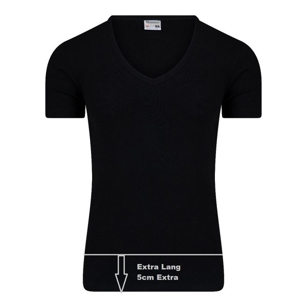 Beeren M3000 Heren T-shirt met diepe V-hals Zwart Extra Lang