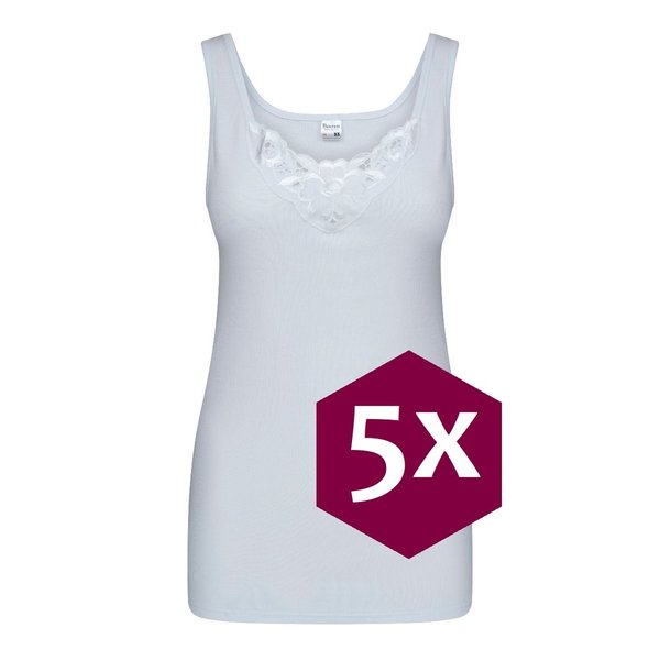 5-Pack voordeel Beeren Dames hemd met breed kant Viola Wit
